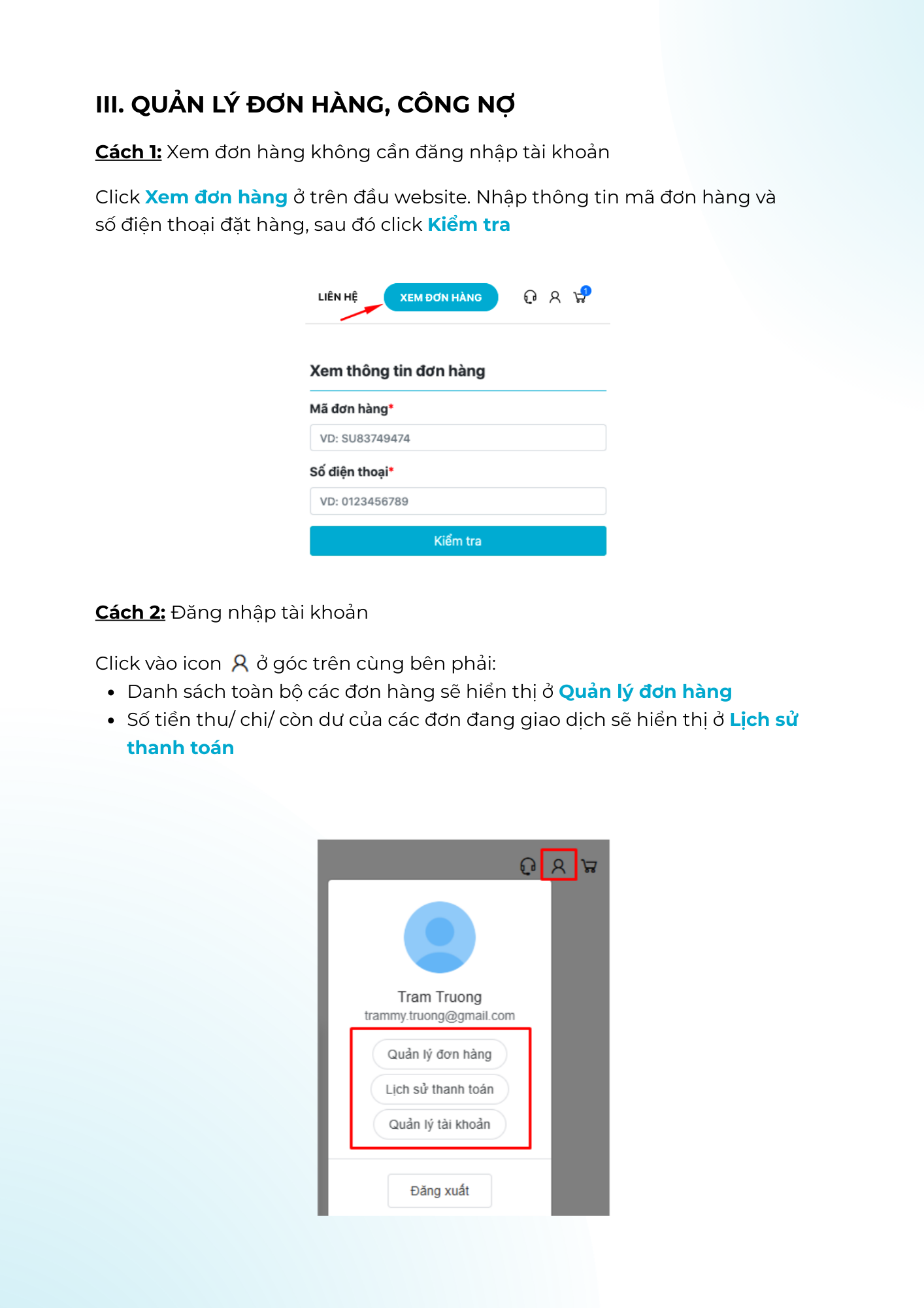 Hướng dẫn mua hàng